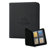 Espionage 4 Pocket black trading card binder, front view