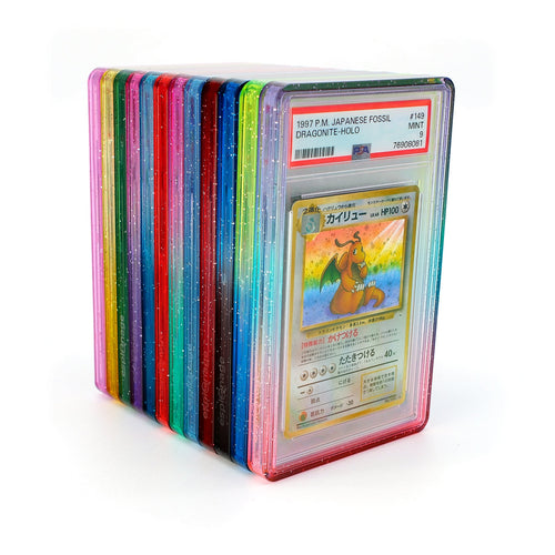 Stack of Espionage PSA Slab Bumpers in twelve colours with the espionage logo on the edge